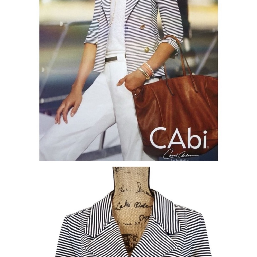 Cabi Life Jacket Nautical Striped Double Breasted Blazer N681
